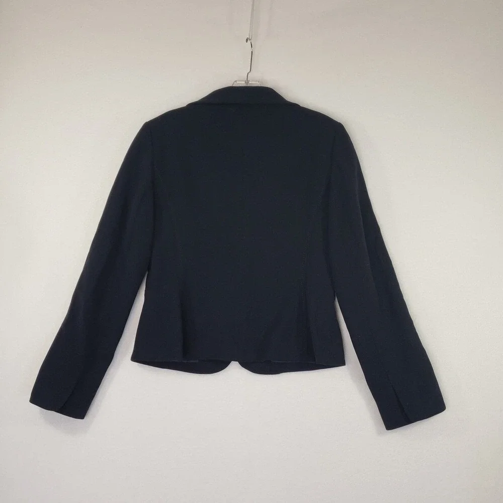 Ann Taylor Blazer Size 4 Navy Blue Jacket Business Career Button Front Office‎ - Picture 2 of 6